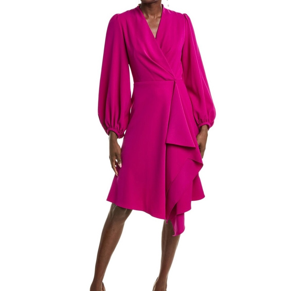 Elegant Pink Wrap Dress